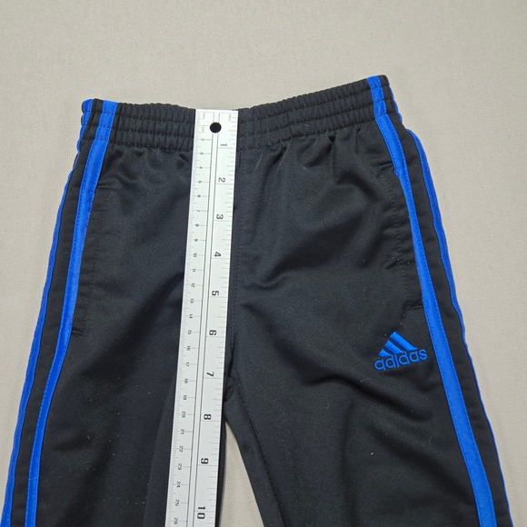 Adidas Boys Black Track Pants with Blue Stripes Athletic Activewear Size 4T - Picture 9 of 9